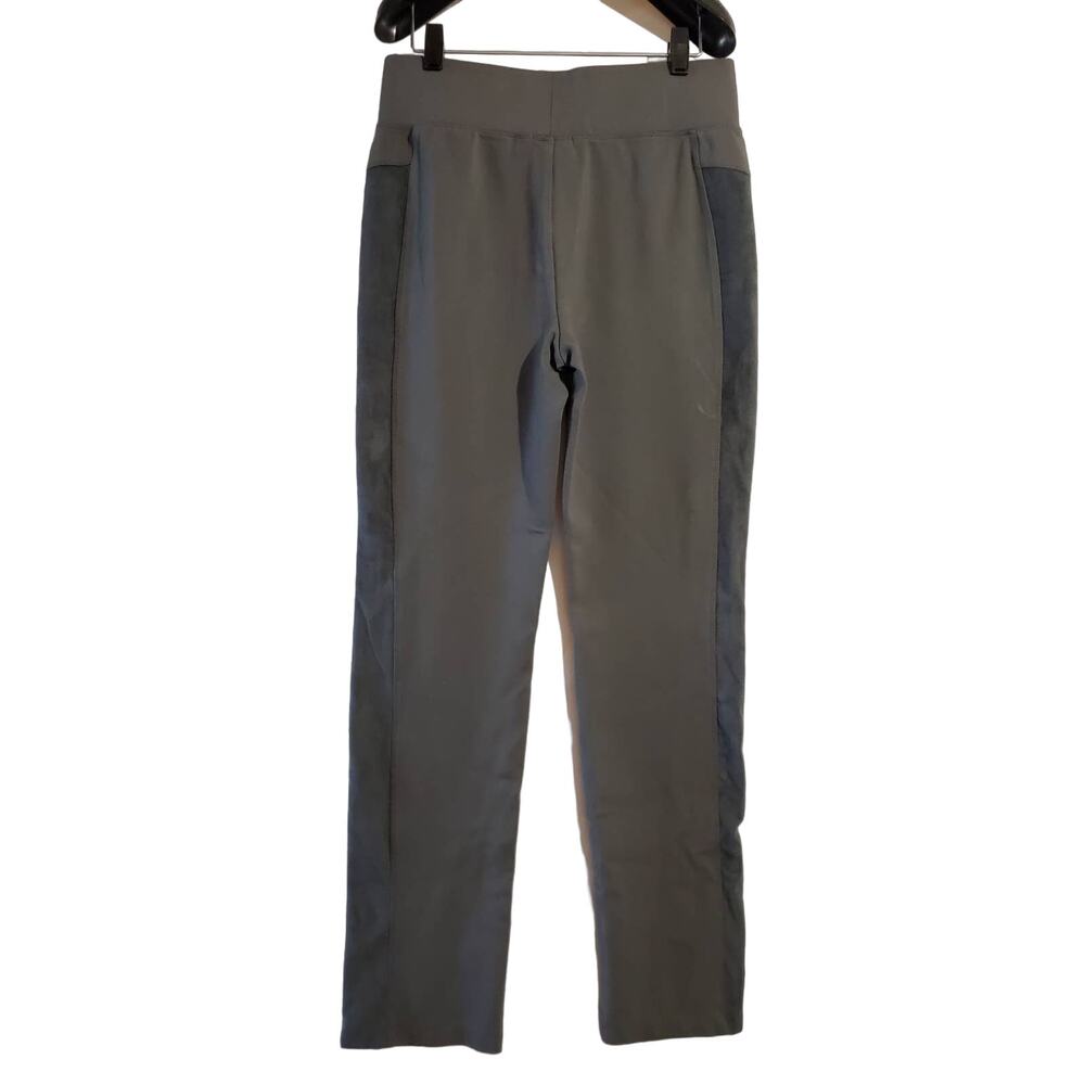 LOGO by Lori Goldstein Women's Faux Suede Side Stripe Gray Pull-On Pants Size S - Picture 3 of 9